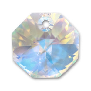 Octágono Swarovski 6401 8 mm un agujero Cristal AB x1