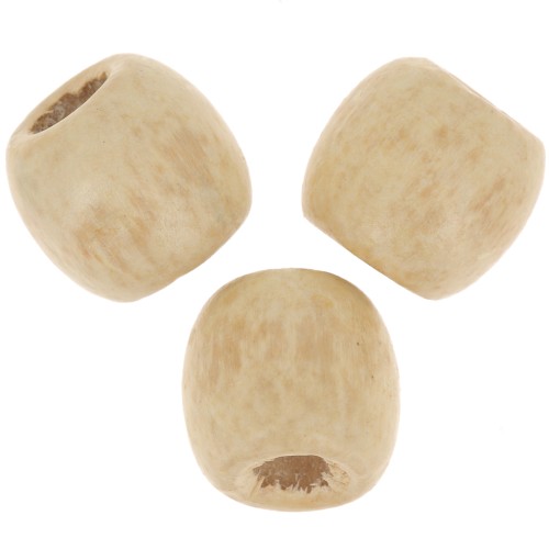 Cuentas ovaladas gran agujero de madera 17x15 mm Barnizado Natural x20