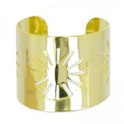 Pulsera para gemelos calada sol 50 mm Dorado con oro fino x1|raw }}