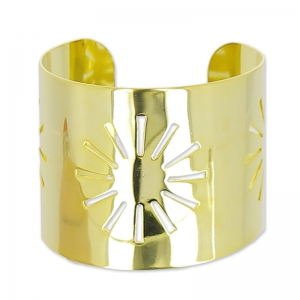 Pulsera para gemelos calada sol 50 mm Dorado con oro fino x1