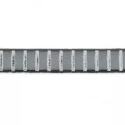 Cordón plano cuero con rayas 5 mm Gris/plateada x50cm