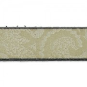 Cordón plano cuero motivo Paisley 10 mm Greige x50cm
