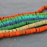 Perlas Heishi Coco 5 mm Verde x39 cm