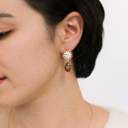 Cabujón Swarovski 4320 14x10 mm Oro Escarlata Patinado x1