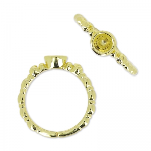 Anillo para cabujón 1028 4 mm - Talla 49 - Dorado x1