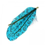 Pluma estampada leopardo 10 cm Dark Turquoise  x1|raw }}