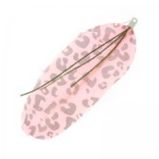 Pluma estampada leopardo 10 cm Rosa x1|raw }}