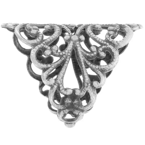 Enganche para colgante filigrana 25x18 mm plateado envejecido x1