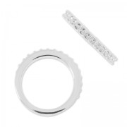 Anillo para cabochón 1028 1.8 mm talla 52 rodio x1