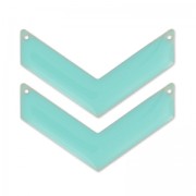 Entrepieza chevron 2 agujeros esmaltado epoxy 50x28 mm Mint x2|raw }}