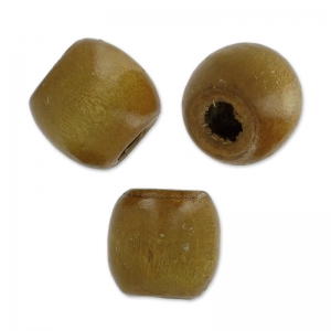 Cuentas ovaladas gran agujero de madera 18x16 mm Marrón x20 - Perles & Co