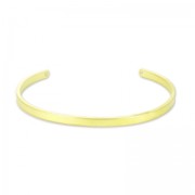 Pulsera brazalete ovalada con 2 agujeros, 13 cm - Dorado con oro fino satinado x1