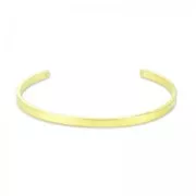 Pulsera brazalete ovalada con 2 agujeros, 13 cm - Dorado con oro fino satinado x1