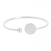 Pulsera jonc flexible 2 mm para cabochón plano 14 mm de plata 9|raw }}