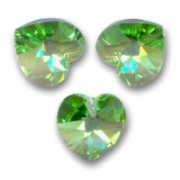 Swarovski 6228 corazones 10.3x10 mm Peridot AB x6