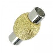 Cierre diamantado magnético para cordón 6 mm en Acero inox dorado