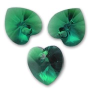Swarovski 6228 10.3x10 mm Esmeralda corazones x6