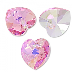 Swarovski 6228 corazones 10.3x10 mm Light rose AB x6