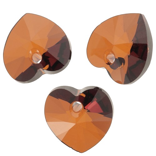 Swarovski 6228 Corazones 10,3x10 mm - Ámbar ahumado x6