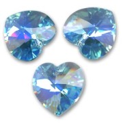Swarovski corazón 6228 14.4x14 mm Aguamarina AB x1