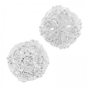 Redonda filigrana con strass 13 mm plateado/Crystal x1|raw }}