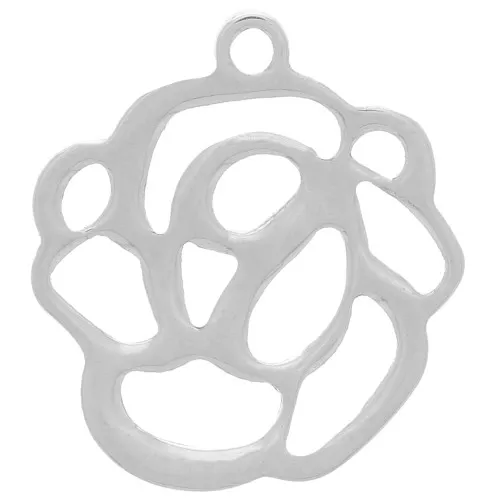Dije rosa 13x12 mm en acero inox 304 x1