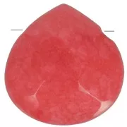 Cuentas Peras facetadas en jade teñido 13 mm Rojo Coral x4