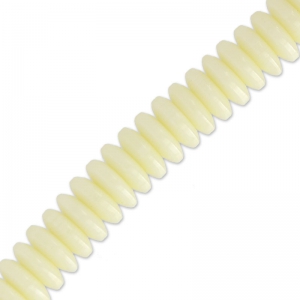 Cuentas arandalas Heishi resina 6x2 mm Marfil x182