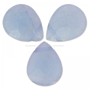 Cuentas Peras facetadas en jade teñido 17x13 mm 17x13 mm Gris x4