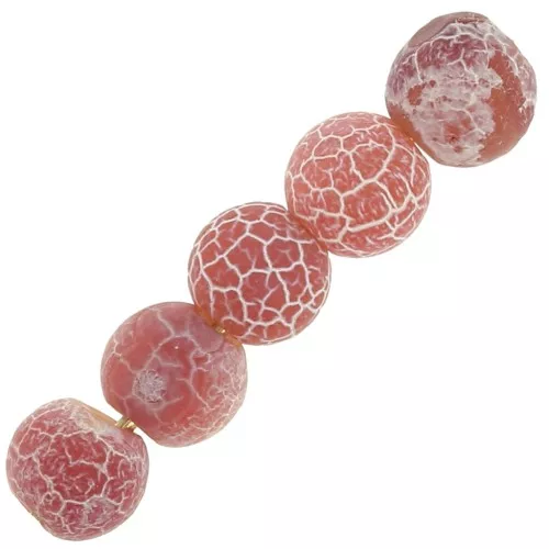 Cuentas Cracked Ágata 4 mm Dark Peach x20
