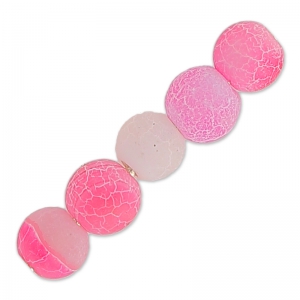 Cuentas Cracked Ágata 4 mm Fucshia x20
