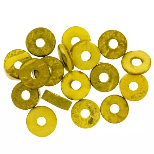 Rodajas Heishi Coco 9 mm amarillo x 20