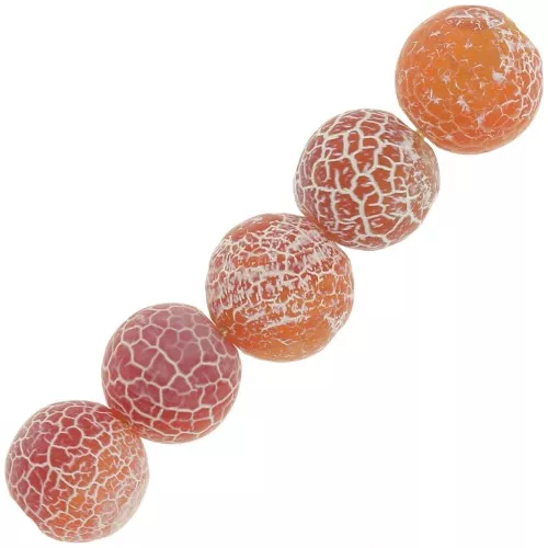 Cuentas Cracked Ágata 6 mm Dark Peach x15