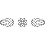 Swarovski peras 5500 9x6 mm Siam x4