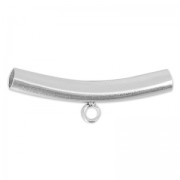 Tubo 25x3.5 mm 1 anilla para colocar dijes Acero inox x1