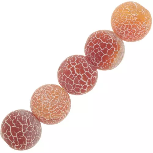 Cuentas Cracked Ágata 8 mm Dark Peach x10