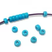 Cuentas arandalas Heishi ceramica 7 mm Negro mate x10