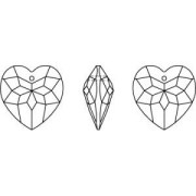 Corazón Swarovski 6215 18 mm Cristal AB x1