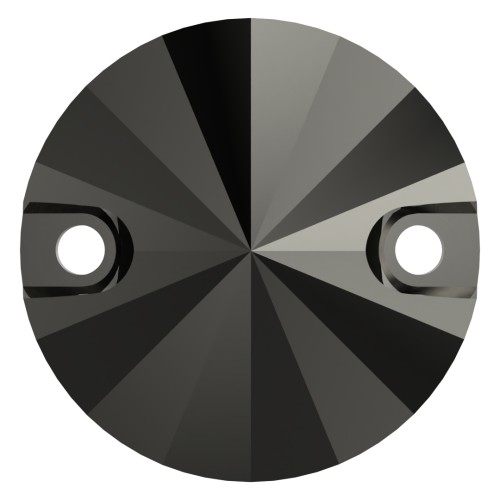 Cabujón - Entrepieza - Swarovski 3200 12 mm Jet Hematite x1