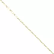Cadena eslabón ovalado 2.7 mm dorado con oro fino x 1m