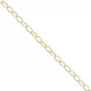 Cadena eslabón ovalado 2.7 mm dorado con oro fino x 1m