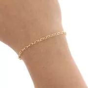 Cadena eslabón ovalado 2.7 mm dorado con oro fino x 1m