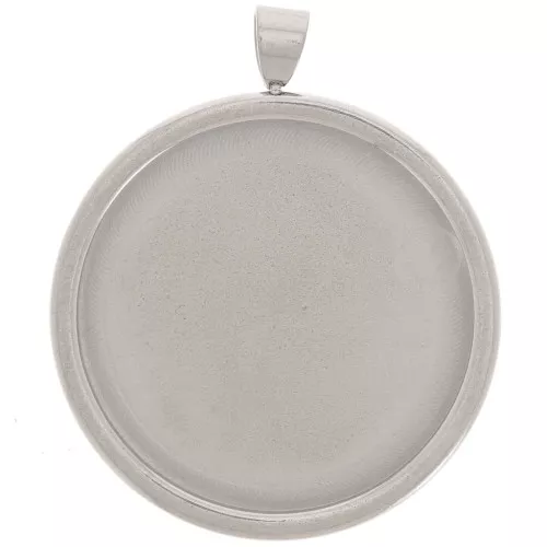 Engaste colgante para cabujón fondo plano 25 mm de Acero inox x