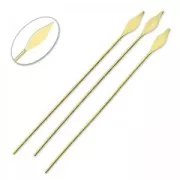 Bastón cabeza lanzas 51x0,7 mm dorado con oro fino x10