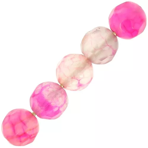 Cuentas facetadas redondas de ágata teñida 4 mm - Fucsia x20