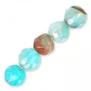 Cuenta Redondas facetadas de ágata teñida 4 mm Aqua Jade