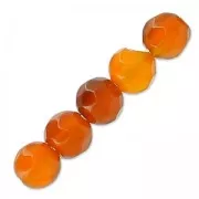 Cuentas Redondas facetadas de ágata teñida 4 mm Naranja x20