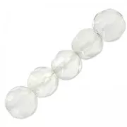 Perles Rondes facettées en agate teintée 4 mm White Opal x20