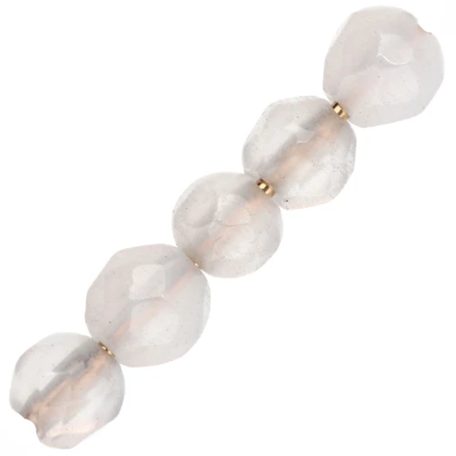 Cuentas Redondas facetadas de ágata teñida 4 mm White Opal x20