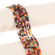 Cuenta Surtido redondas facetadas de ágate teñida 4 mm Multicol